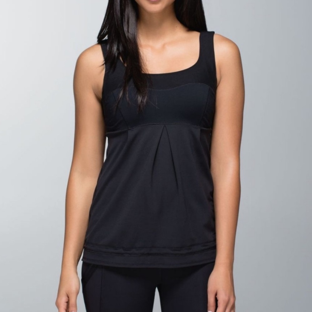 Lululemon athletica Elevate Tank Top Black Mesh With Drawcord